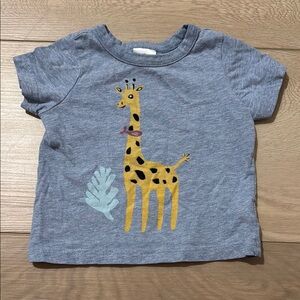 Kids Giraffe Print Gray/blue T-Shirt